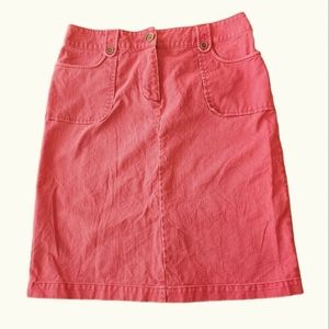 Boden red denim pencil skirt size 12
